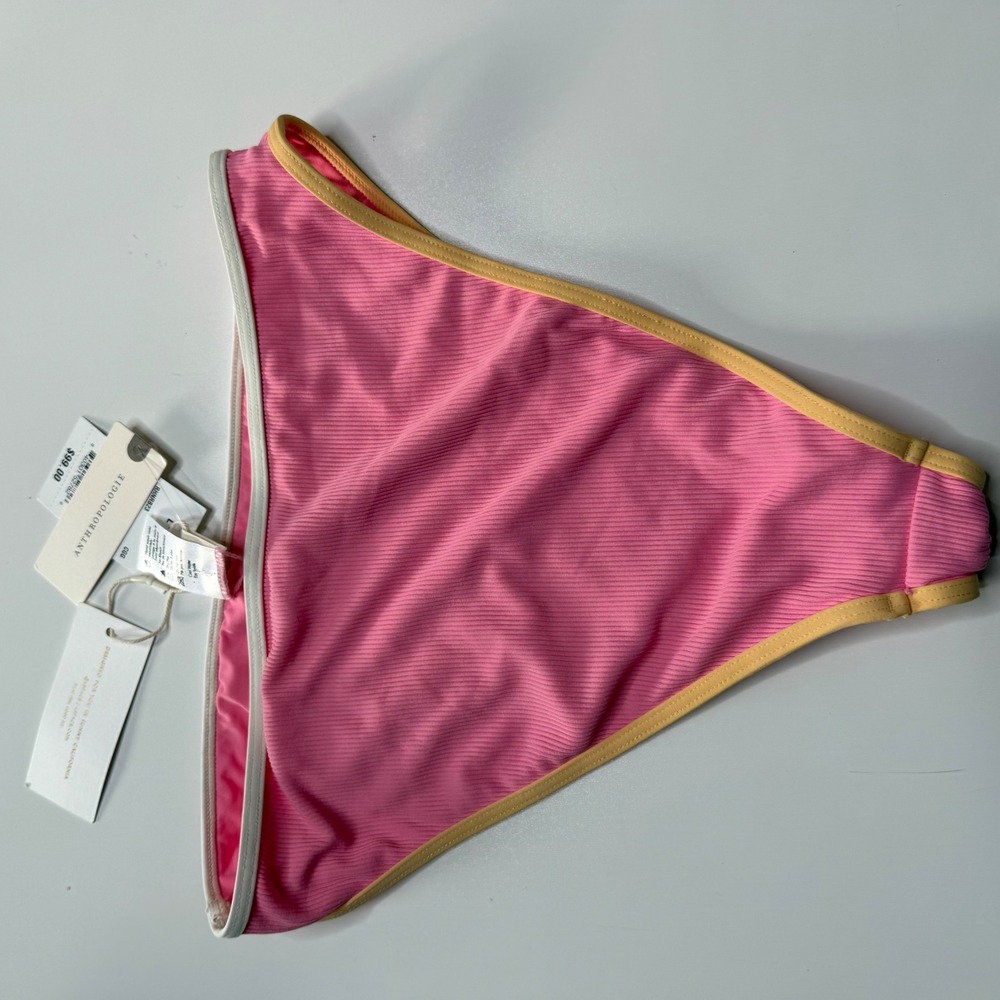 LSPACE L*Space Nora Bottom Bitsy Pink Ribbed High Leg Women's Size Medium New - Picture 5 of 9
